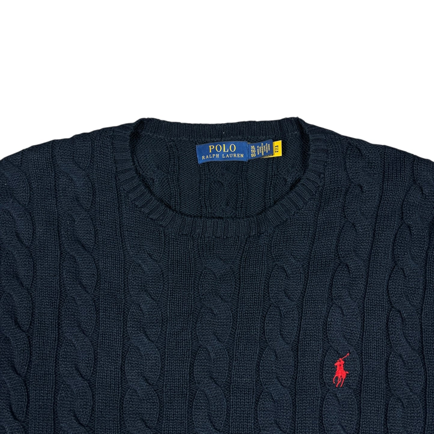 Vintage Polo Ralph Lauren Cable Knit Sweater (XL)